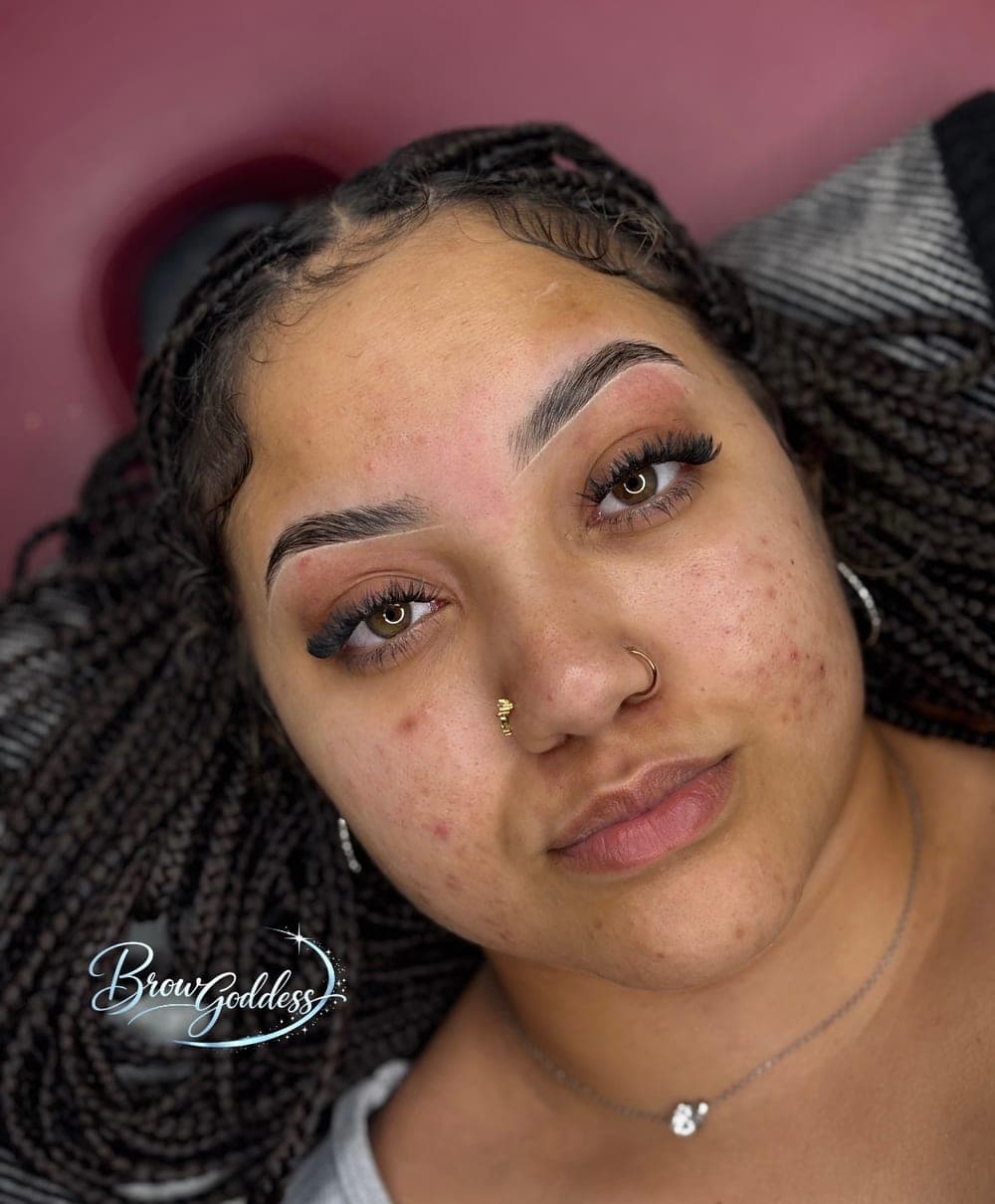 Brow lamination real client result — lifted, fuller, defined brows