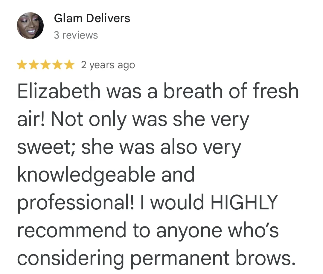 Google review from Glam Delivers, 5 stars