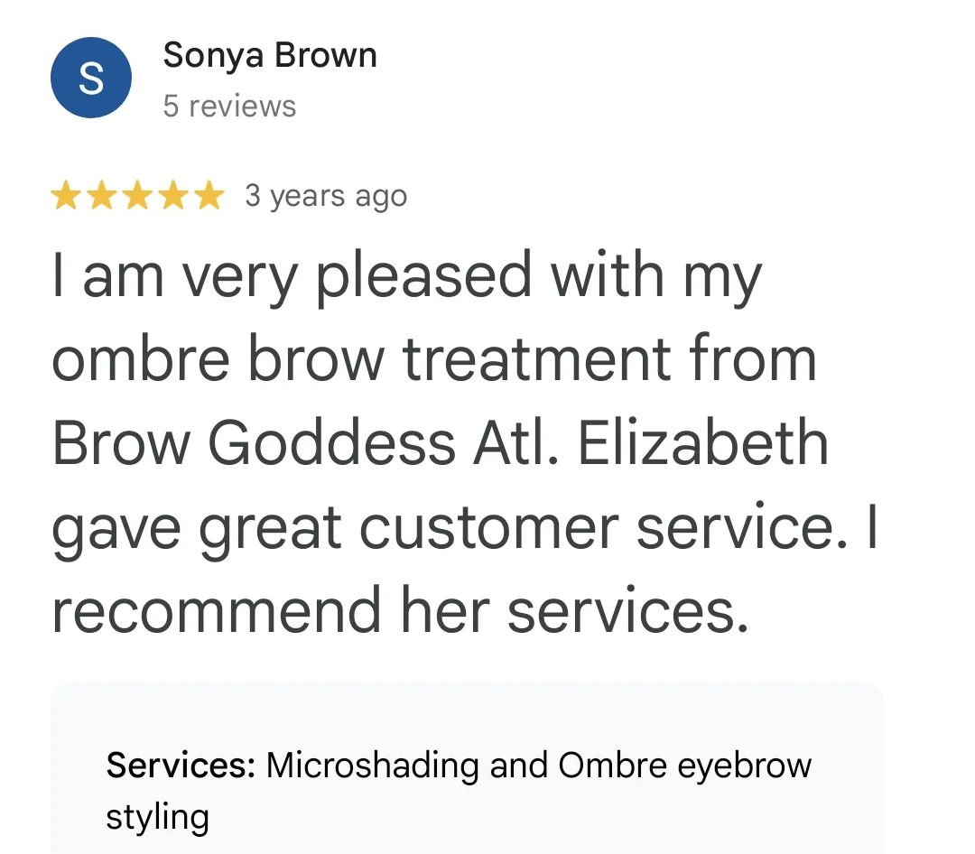 Google review from Sonya Brown, 5 stars